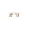 Lab Grown Diamond Double Emerald Stud Earring 14K