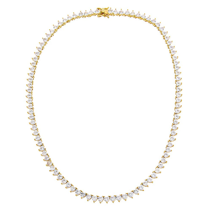  Heart Tennis Necklace - Adina Eden's Jewels
