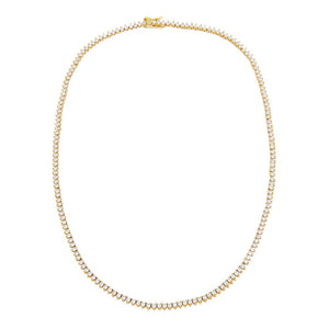  Thin Three Prong Tennis Necklace - Adina Eden's Jewels