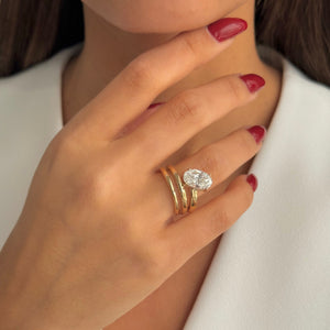 Lab Grown Diamond Oval Wrap Ring 14K - Adina Eden's Jewels
