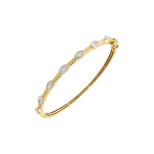 Lab Grown Diamond Oval/Marquise Bezel Bangle