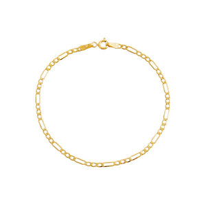 14K Gold Figaro Bracelet 14K - Adina Eden's Jewels