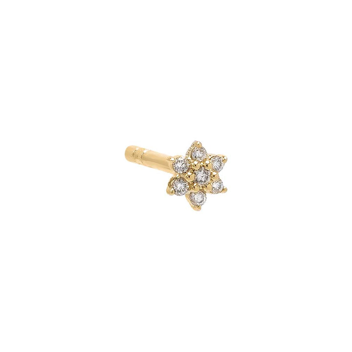 14K Gold / Single Diamond Mini Flower Stud Earring 14K - Adina Eden's Jewels