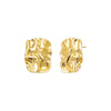 Gold Fluid Ridged Square On The Ear Stud Earring - Adina Eden's Jewels