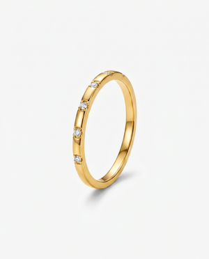Diamond Polka Dot Stacker Ring 14K