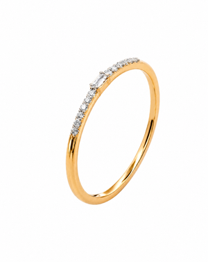 Diamond Emerald Accent Stacker Ring 14K