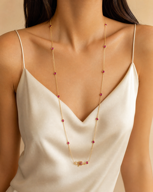 Colored Station Lobster Clasp Link Chain Necklace 24"