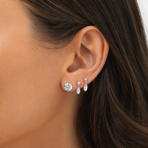 Lab Grown Diamond Drop Pear Stud Earring 14K - Adina Eden's Jewels