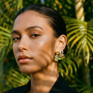 Colored Square Dangle Huggie Earring - Adina Eden's Jewels