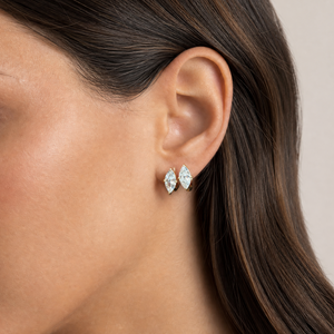 CZ Marquise Embedded Huggie Earring
