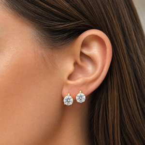 CZ Solitaire Four Prong Huggie Earring - Adina Eden's Jewels