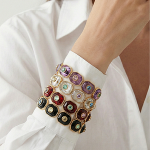 Colored Fancy Emerald Bezel Tennis Bracelet - Adina Eden's Jewels