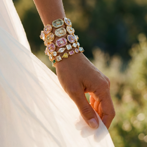 CZ Multi Shape Bezel Tennis Bracelet