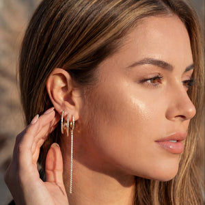 Layered Double Hoop CZ Earring