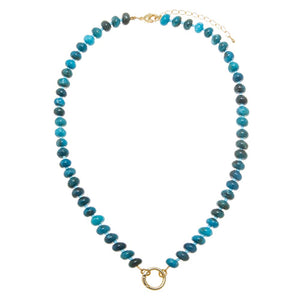 Blue / 16IN Deep Lake Blue Apatite Natural Stone Clicker Necklace - Adina Eden's Jewels