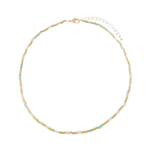 Amazonite Golden Amazonite Gemstone Choker Necklace - Adina Eden's Jewels