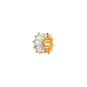 CZ Baguette Round Wide Charm