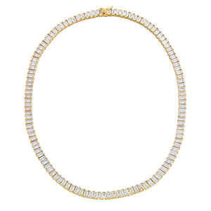  CZ Baguette Tennis Necklace - Adina Eden's Jewels