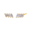 14K Gold Diamond Multi Baguette Bar Stud Earring 14K - Adina Eden's Jewels