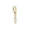 Gold / Single CZ Graduated Drop Beaded Huggie Earring - Adina Eden's Jewels