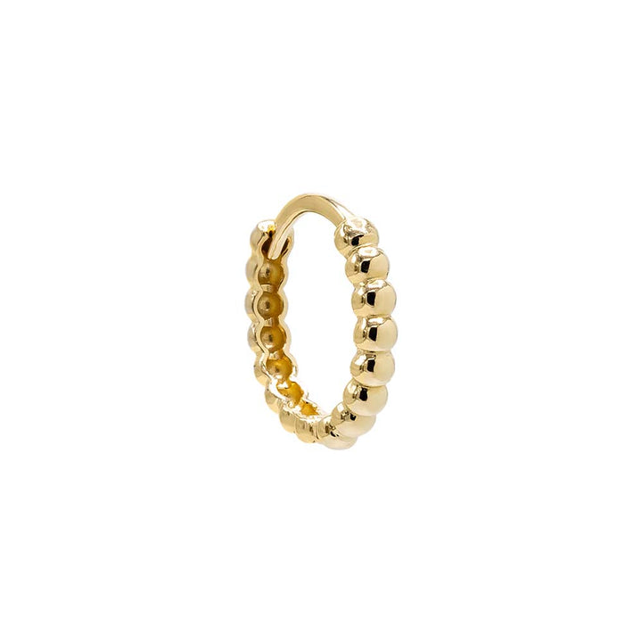 14K Gold / Single Beaded Huggie Earring 14K - Adina Eden's Jewels