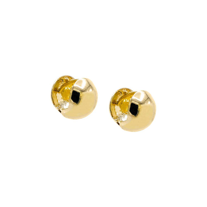 Gold Solid Button Huggie Earring - Adina Eden's Jewels