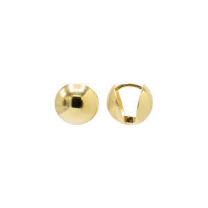 Gold Solid Itty Bitty Button Huggie Earring - Adina Eden's Jewels
