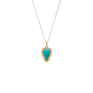 Jade Green Natural Stone Elongated Heart Beaded Necklace - Adina Eden's Jewels