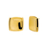 Gold Solid Large Indented Square Stud Earring - Adina Eden's Jewels