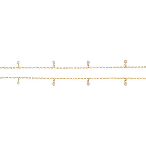 Teardrop CZ Bezel Shaker Belly Chain - Adina Eden's Jewels