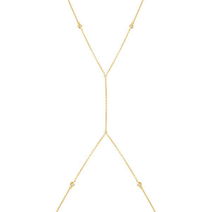 Gold CZ Bezel Station Body Chain - Adina Eden's Jewels