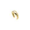 Gold CZ Scattered Indented Hollow Ear Cuff - Adina Eden's Jewels