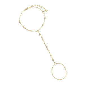 Gold CZ Station Hand Chain - Adina Eden's Jewels
