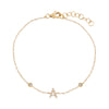 14K Gold Diamond Initial Double Bezel Bracelet 14K - Adina Eden's Jewels