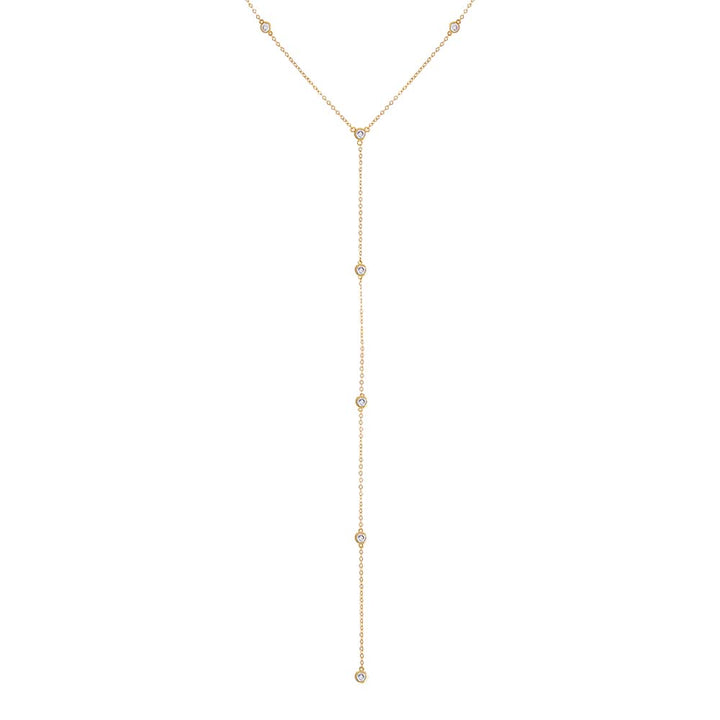 CZ Multi Bezel Station Lariat Necklace – Adina Eden