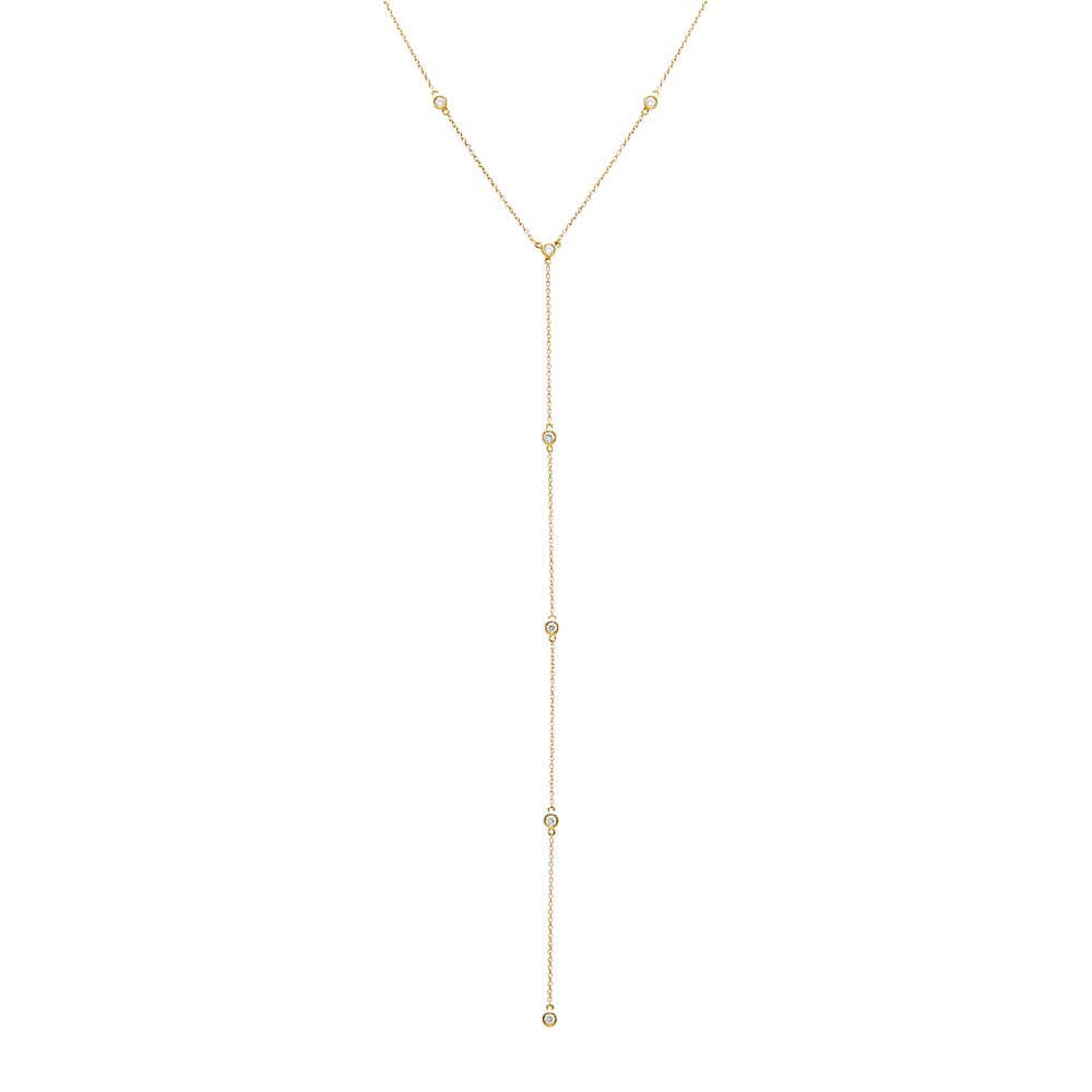 14K Gold Diamond By The Yard Lariat 14K - Adina Eden's Jewels