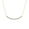 Gold CZ Bezel Curved Tennis Bar Pendant Necklace - Adina Eden's Jewels