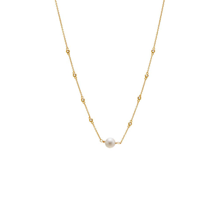 Gold Diamond By The Yard Pearl Necklace - Adina Eden's Jewels