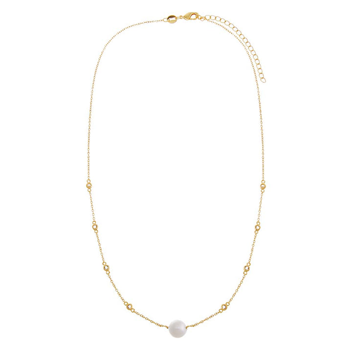  Diamond By The Yard Pearl Necklace - Adina Eden's Jewels