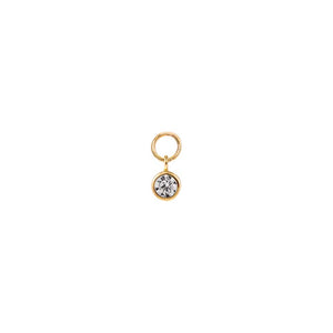 14K Gold Tiny CZ Bezel Charm 14K - Adina Eden's Jewels