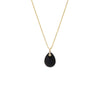 Pave Teardrop Natural Stone Pendant Necklace