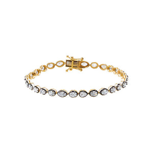 Lab Grown Diamond Multi Cut Encased Tennis Bracelet 14K