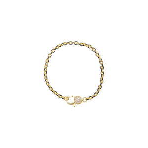 Colored Enamel Pave Disc Clasp Link Chain Bracelet