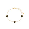 Onyx Pavé Multi Heart Stone Bracelet - Adina Eden's Jewels