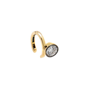 Lab Grown Diamond Oval Encased Bezel Ear Cuff 14K