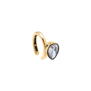 Lab Grown Diamond Pear Encased Bezel Ear Cuff 14K