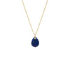 Pave Teardrop Natural Stone Pendant Necklace