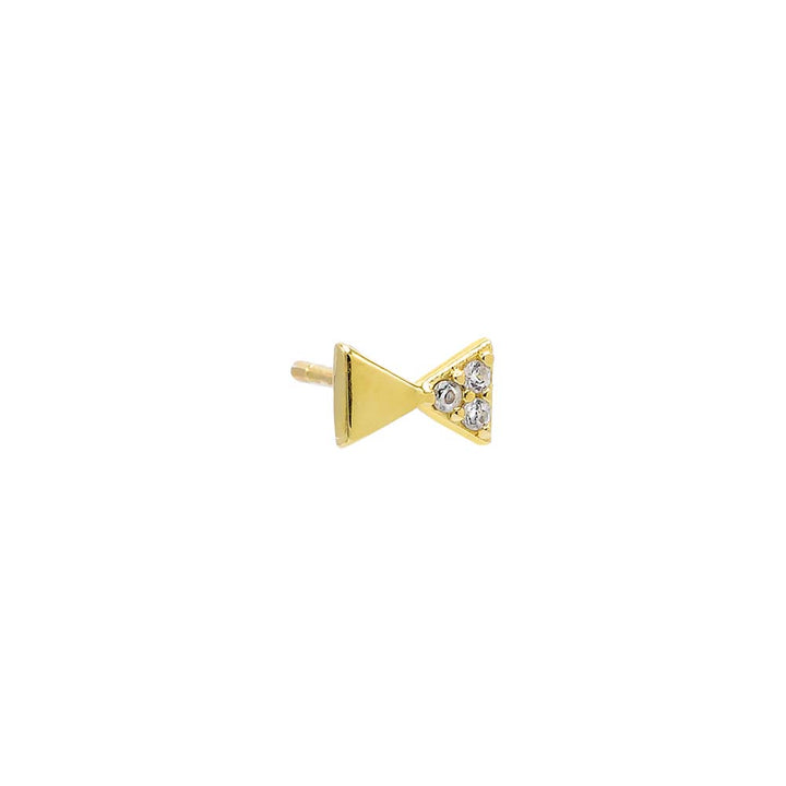  Pave/Solid Double Triangle Stud Earring - Adina Eden's Jewels