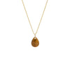 Pave Teardrop Natural Stone Pendant Necklace