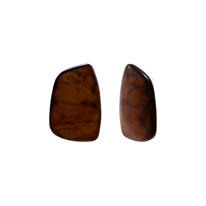 Brown Chocolate Brown Natural Shape Stud Earring - Adina Eden's Jewels